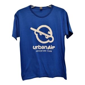 Kids Urban Air Adventure Park Blue and White Short Sleeve Tee - Size L